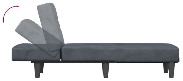 Sötétszürke bársonydívány