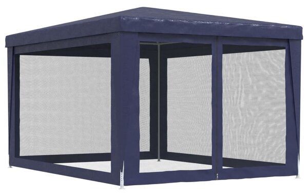 Kék HDPE rendezvénysátor 4 hálós oldalfallal 3x4 m