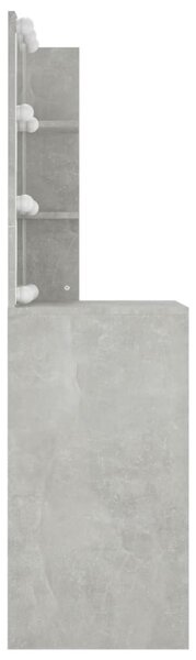 Betonszürke fésülködőasztal LED-del 60x40x140 cm