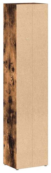 2 db füstös tölgy színű szerelt fa CD-szekrény 21x16x93,5 cm
