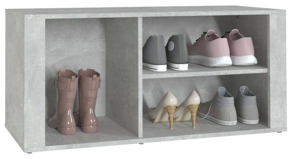 Betonszürke szerelt fa cipőszekrény 100x35x45 cm