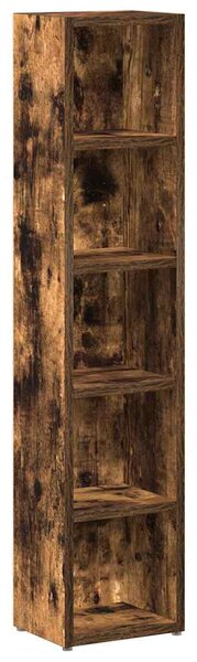 2 db füstös tölgy színű szerelt fa CD-szekrény 21x16x93,5 cm