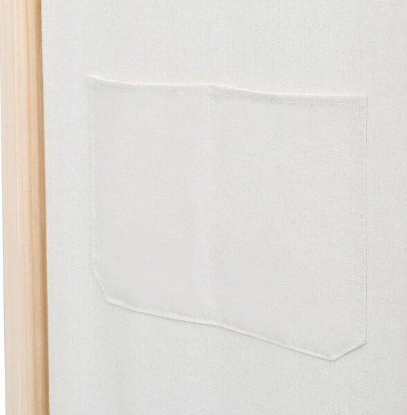 Krémszínű 6-paneles szövetparaván 240 x 170 x 4 cm