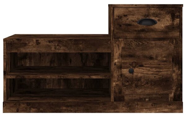 Füstös tölgy színű szerelt fa cipősszekrény 100x42x60 cm