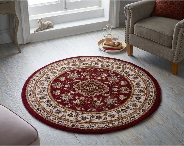 Piros kerek szőnyeg 133x133 cm Sherbone – Flair Rugs
