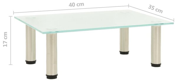 322759 TV Stand Frosted 40x35x17 cm Tempered Glass