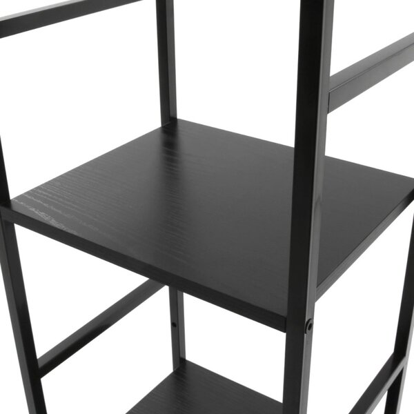 Intenso Home 5 szintes nyitott könyvespolc 29 x 144cm (Fekete) | Univerzális tároló állvány fém lábakkal