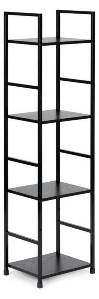 Intenso Home 4 szintes nyitott könyvespolc 29 x 112cm (Fekete) | Univerzális tároló állvány fém lábakkal