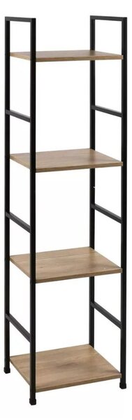 Intenso Home 4 szintes nyitott könyvespolc 29 x 112cm (Aranytölgy) | Univerzális tároló állvány fém lábakkal