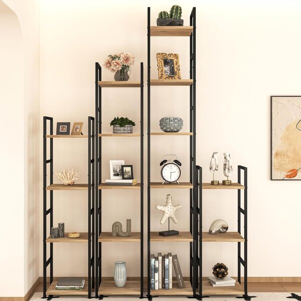 Intenso Home 3 szintes nyitott könyvespolc 29 x 80cm (Aranytölgy) | Univerzális tároló állvány fém lábakkal