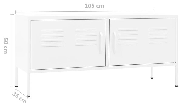 Fehér acél TV-szekrény 105 x 35 x 50 cm