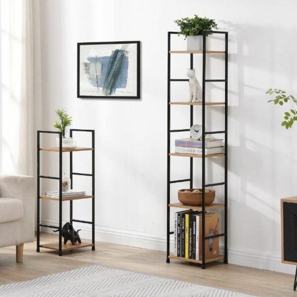 Intenso Home 3 szintes nyitott könyvespolc 29 x 80cm (Aranytölgy) | Univerzális tároló állvány fém lábakkal