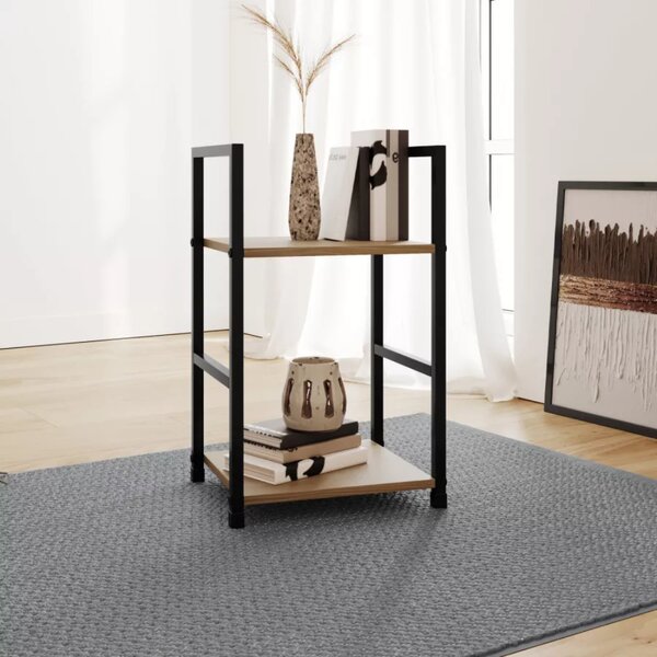 Intenso Home 2 szintes nyitott könyvespolc / éjjeliszekrény 29 x 48cm (Aranytölgy) | Univerzális tároló állvány fém lábakkal