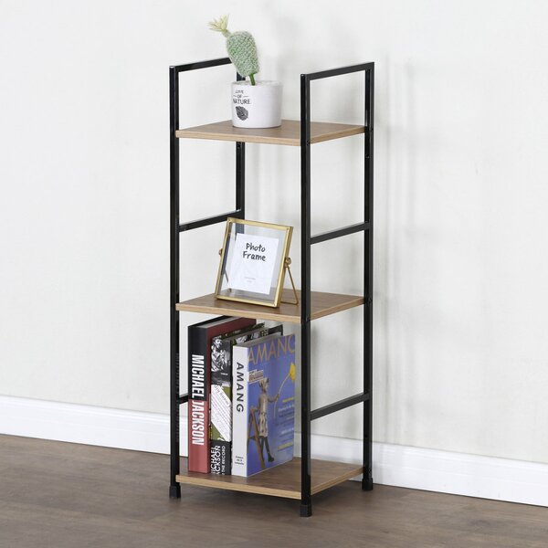 Intenso Home 3 szintes nyitott könyvespolc 29 x 80cm (Aranytölgy) | Univerzális tároló állvány fém lábakkal