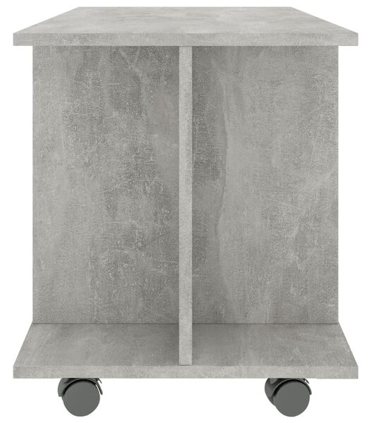 Betonszürke szerelt fa TV-szekrény görgőkkel 80 x 40 x 45 cm