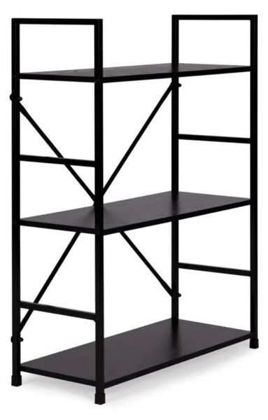 Intenso Home 3 szintes nyitott könyvespolc 59 x 80cm (Fekete) | Univerzális tároló állvány fém lábakkal