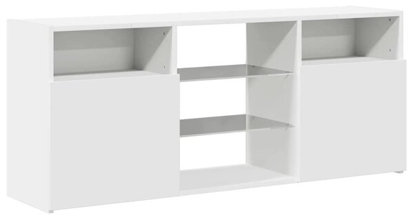 Fehér TV-szekrény LED lámpákkal 120 x 30 x 50 cm