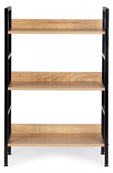 Intenso Home 3 szintes nyitott könyvespolc 60 x 93cm (Sonoma tölgy) | Univerzális tároló állvány fém lábakkal