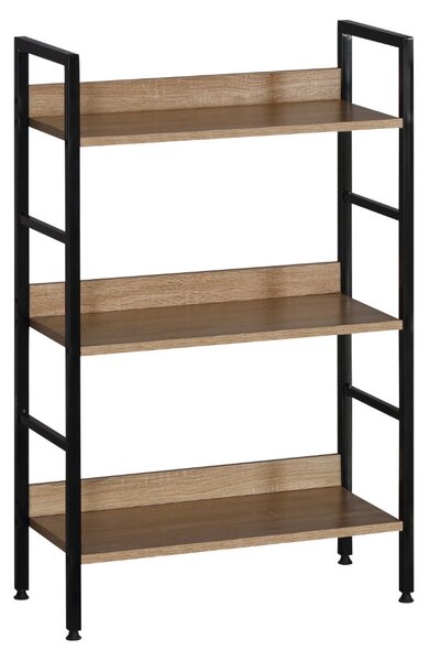 Intenso Home 3 szintes nyitott könyvespolc 60 x 93cm (Sonoma tölgy) | Univerzális tároló állvány fém lábakkal