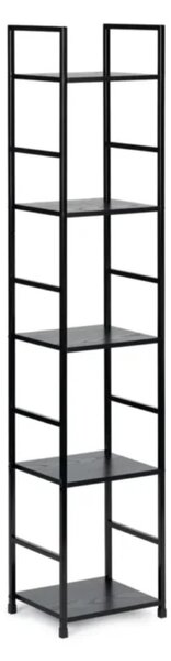 Intenso Home 5 szintes nyitott könyvespolc 29 x 144cm (Fekete) | Univerzális tároló állvány fém lábakkal