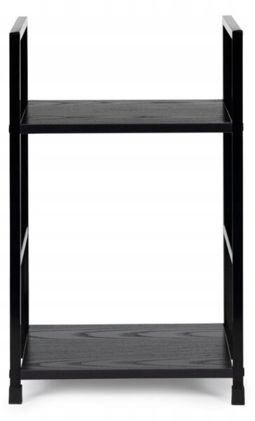 Intenso Home 2 szintes nyitott könyvespolc / éjjeliszekrény 29 x 48cm (Fekete) | Univerzális tároló állvány fém lábakkal