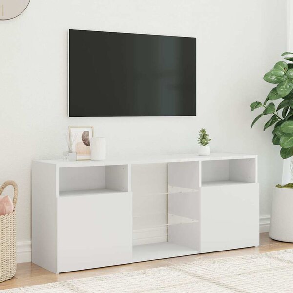 Fehér TV-szekrény LED lámpákkal 120 x 30 x 50 cm
