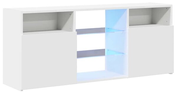 Fehér TV-szekrény LED lámpákkal 120 x 30 x 50 cm