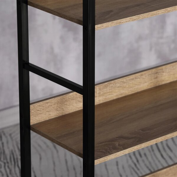 Intenso Home 3 szintes nyitott könyvespolc 60 x 93cm (Sonoma tölgy) | Univerzális tároló állvány fém lábakkal