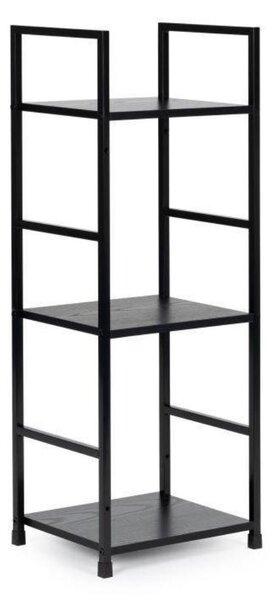 Intenso Home 3 szintes nyitott könyvespolc 29 x 80cm (Fekete) | Univerzális tároló állvány fém lábakkal