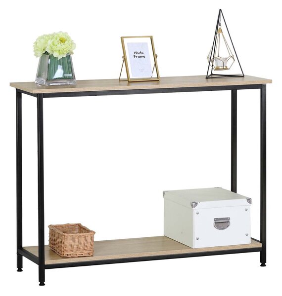 Intenso Home konzolasztal / előszobai lerakóasztal / tálalóasztal 106x35cm (Sonoma tölgy) | Masszív fém váz