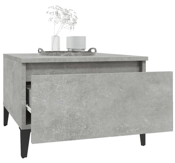 2 db betonszürke szerelt fa kisasztal 50x 46 x 35 cm