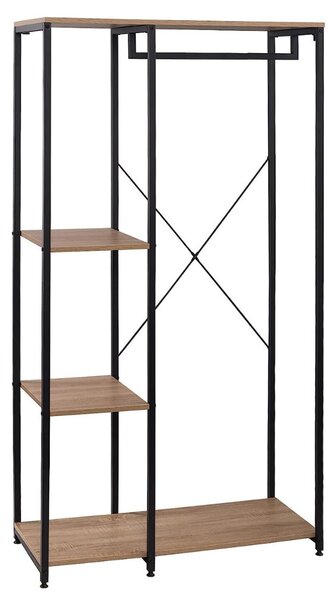 Intenso Home ruhafogas polcokkal 90 x 167cm sonoma tölgy | Előszobai ruhatároló cipőtartóval / nyitott gardrób