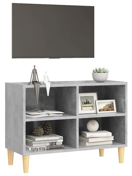 Betonszürke TV-szekrény tömör falábakkal 69,5 x 30 x 50 cm