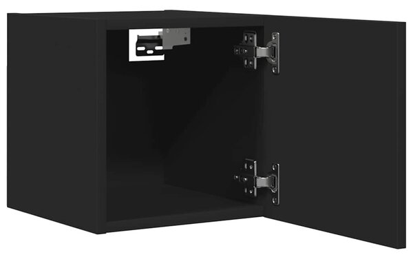 2 db fekete falra szerelhető TV-szekrény 30,5 x 30 x 30 cm