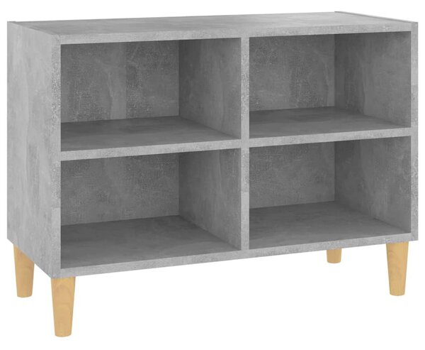 Betonszürke TV-szekrény tömör falábakkal 69,5 x 30 x 50 cm