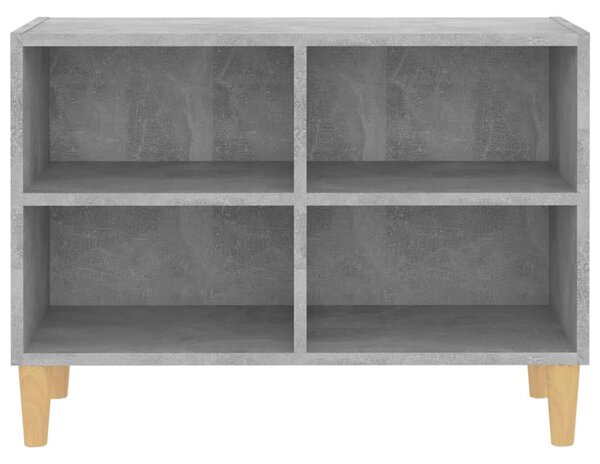 Betonszürke TV-szekrény tömör falábakkal 69,5 x 30 x 50 cm