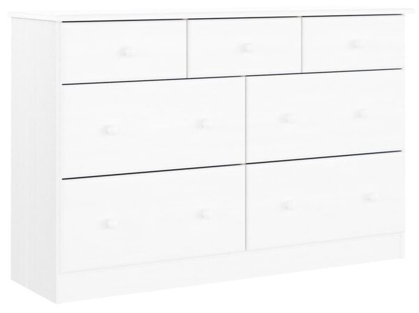 ALTA fehér tömör fenyőfa komód 112x35x73 cm