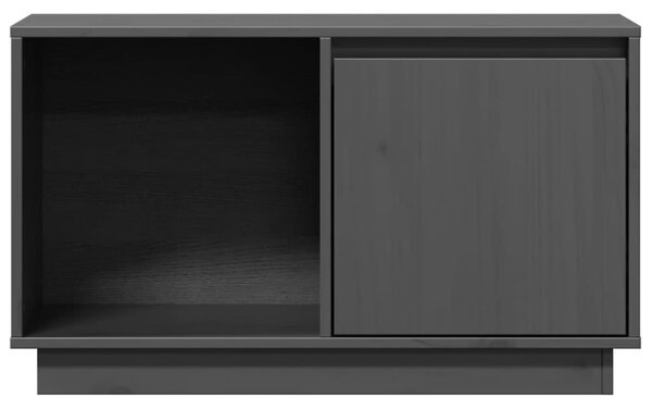 Szürke tömör fenyőfa TV-szekrény 74x35x44 cm
