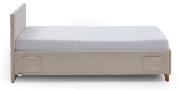 Bézs kárpitozott ágyneműtartós gyerekágy ágyráccsal 90x200 cm Cool – Meise Möbel