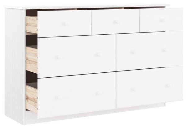 ALTA fehér tömör fenyőfa komód 112x35x73 cm