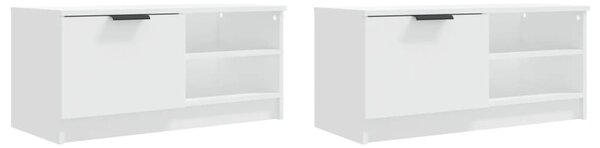 2 db fehér szerelt fa TV-szekrény 80 x 35 x 36,5 cm