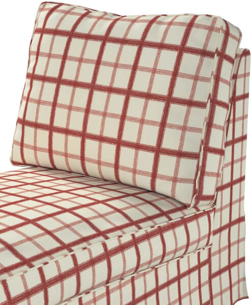 Huzat Ikea Ektorp karfa nélküli fekvőfotelhez (egyenes háttámla) termék színe piros szövet mintás