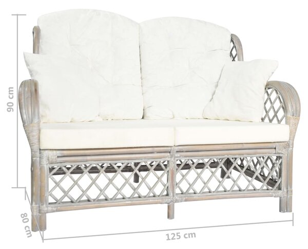 2 személyes szürke rattan kanapé