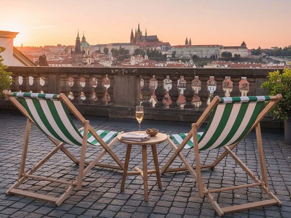 ATMOWOOD Kerti fa nyugágy - zöld csíkok