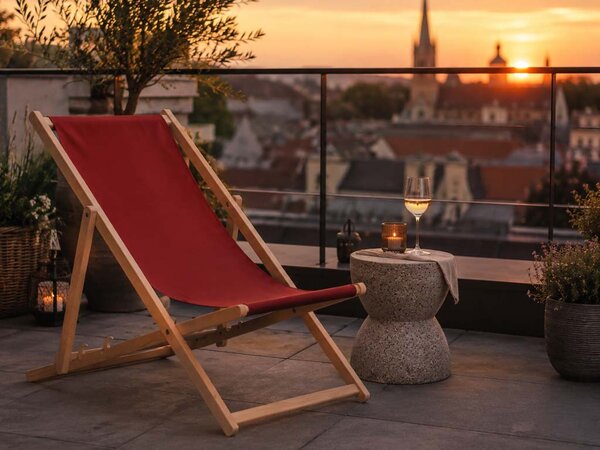 ATMOWOOD Kerti fa nyugágy bordó vörös