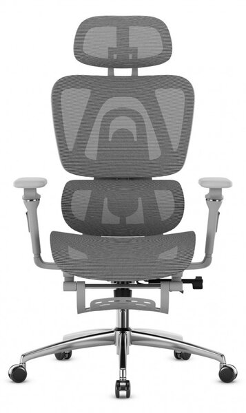 Premium Ergonomikus ortopéd irodai szék kényelmes irodai szék, állítható magasság, lábtámasz, szürke