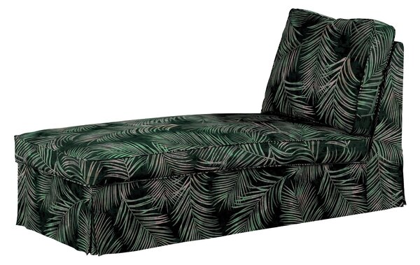 Huzat Ikea Ektorp karfa nélküli fekvőfotelhez (egyenes háttámla) termék színe zöld szövet welwet, mintás