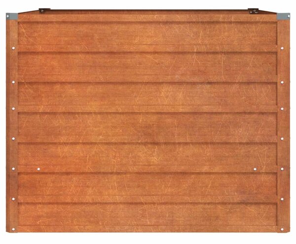 Rozsda színű corten acél kerti magaságyás 100 x 100 x 77 cm