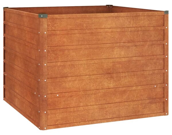 Rozsda színű corten acél kerti magaságyás 100 x 100 x 77 cm