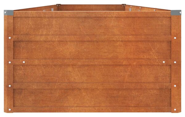 Rozsda színű corten acél kerti magaságyás 320 x 80 x 45 cm
